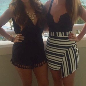 Navy blue v-cut dress